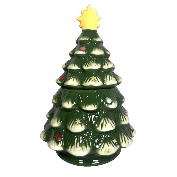 NEW Time & Place Holiday Christmas Tree Cookie Jar 6.8" x 10" Modern *READ Below - Picture 2 of 8